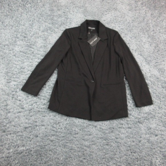 Montgomery Port Jackets & Blazers - Montgomery Port Blazer Womens Medium Black Stretch One Button Suit Jacket NWT